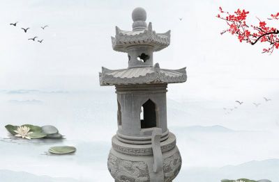 道观寺院摆放圆形化宝焚经青石香炉