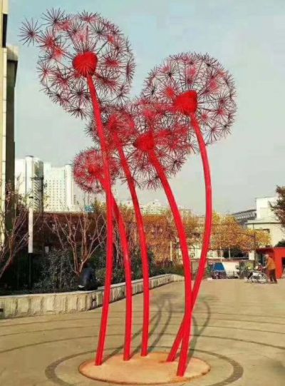 不锈钢户外广场大型仿真植物蒲公英