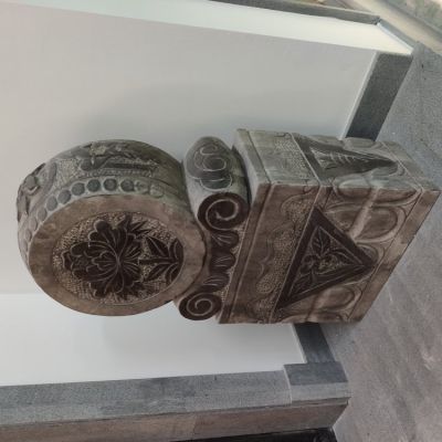 别墅摆放青石做旧雕刻中式抱鼓石门墩