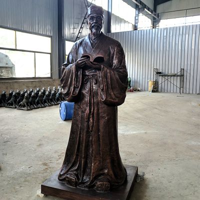 景区铜雕古代伟人看书博鱼网页版
