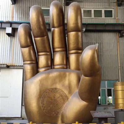 户外广场大型铸铜喷漆创意手掌博鱼网页版