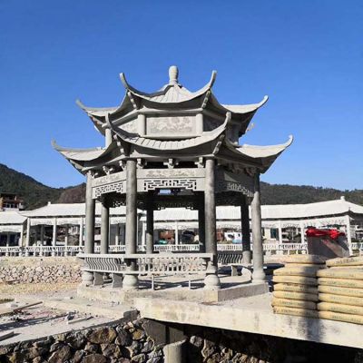景区园林大理石石雕双层凉亭博鱼网页版
