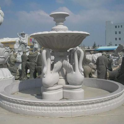 欧式汉白玉天鹅流水水钵小区喷泉博鱼网页版