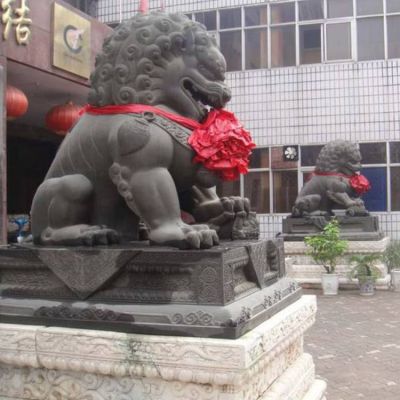 工厂企业大理石石雕镇宅招财狮子博鱼网页版