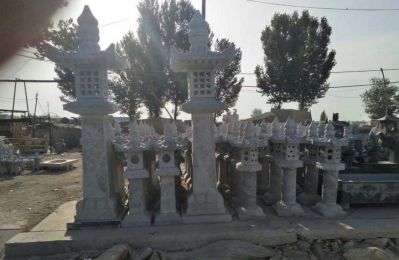 墓地摆放大理石镂空仿古石灯博鱼网页版