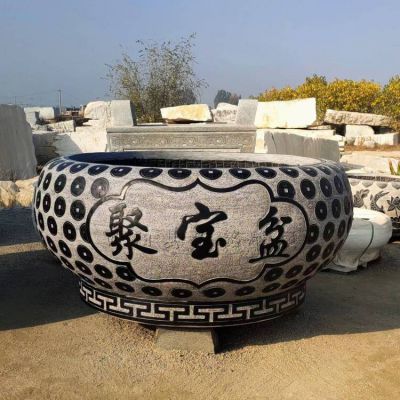 石雕鱼缸仿古青石养鱼水槽石缸庭院户外浮雕花盆博鱼网页版