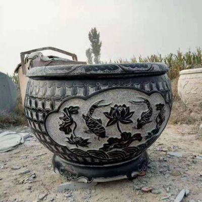 石雕鱼缸青石花盆石缸荷花缸石头水缸