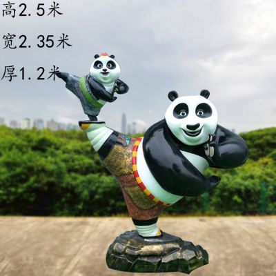公园游乐场所主题动物展示玻璃钢熊猫博鱼网页版 创意卡通动物造型定制