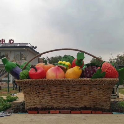 玻璃钢彩绘仿真水果篮农场采摘园装饰博鱼网页版