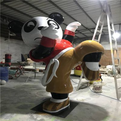 游乐园摆放玻璃钢卡通功夫熊猫博鱼网页版