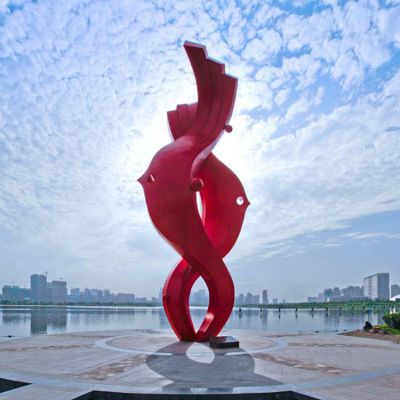 城市广场不锈钢几何户外园林景观大型彩绘景观博鱼网页版