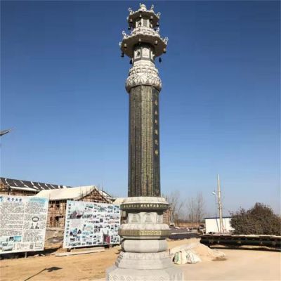 寺庙户外大理石浮雕经幢
