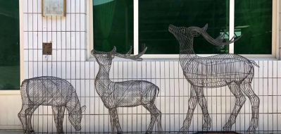 公园大型景观不锈钢镂空梅花鹿博鱼网页版