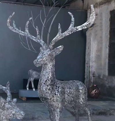 不锈钢户外园林景观发光照明镂空梅花鹿博鱼网页版