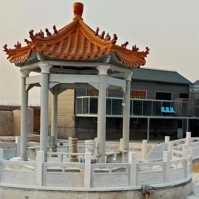 石雕凉亭大理石石雕户外公园欧式凉亭博鱼网页版