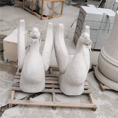 天鹅石博鱼网页版 酒店水景水池边大理石天鹅摆件