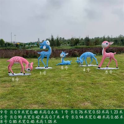 园林草坪玻璃钢卡通美陈摆件小鹿博鱼网页版
