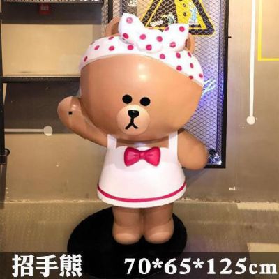 幼儿园户外摆放卡通招手熊玻璃钢博鱼网页版