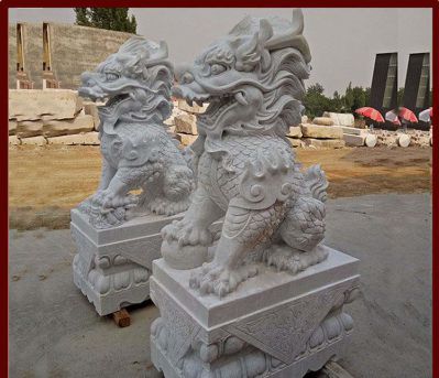 户外景区大型户外景观装饰品摆件石雕神兽麒麟博鱼网页版