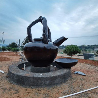 玻璃钢茶壶博鱼网页版 玻璃钢仿真天壶悬空茶壶流水博鱼网页版