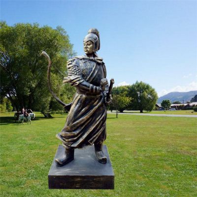 景区广场铜雕古代将军人物景观摆件