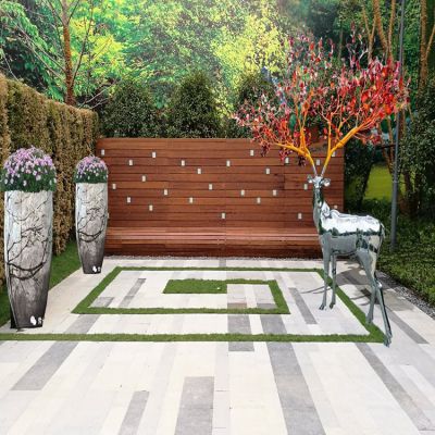 不锈钢树叶型镜面梅花鹿博鱼网页版