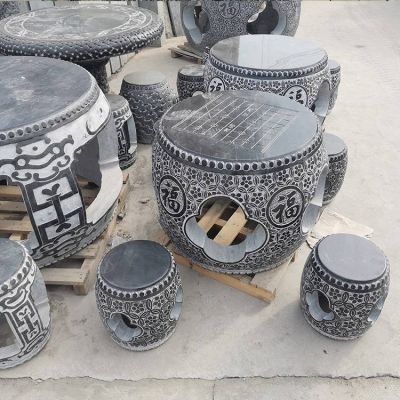 大理石石雕户外庭院空心石桌石凳博鱼网页版