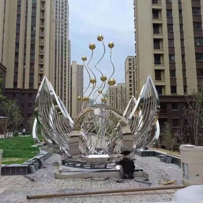 户外广场定制不锈钢抽象异性花朵博鱼网页版