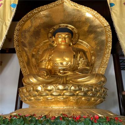 寺庙大型神佛不锈钢喷金三宝宝博鱼网页版