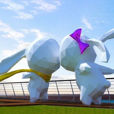 不锈钢几何块面抽象兔子博鱼网页版