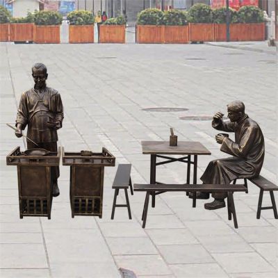 城市街头玻璃钢仿铜民俗小商贩人物博鱼网页版 