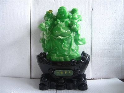 汉白玉石雕彩绘家用弥勒佛博鱼网页版摆件
