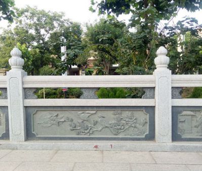 园林花园围栏青石浮雕大理石栏杆
