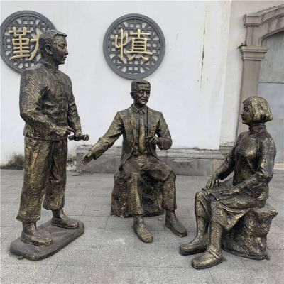 情景小品玻璃钢仿铜人物博鱼网页版