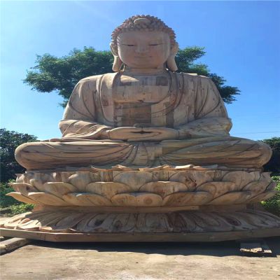 景区广场大型神佛晚霞红石雕三宝佛博鱼网页版