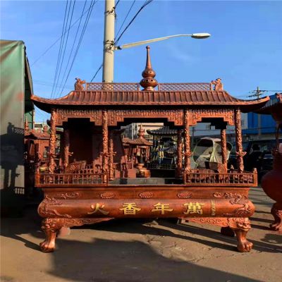 佛教寺院摆放仿古八柱龙浮雕黄铜香炉博鱼网页版