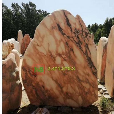 植物园小区摆放天然大理石景观石摆件