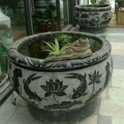 青石石雕大型种花养鱼鱼缸博鱼网页版