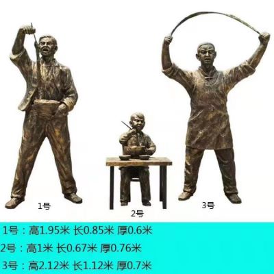 民俗人物景观玻璃钢仿铜卖拉面的人物博鱼网页版