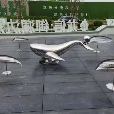 城市广场创意水景动物景观不锈钢鲸鱼博鱼网页版