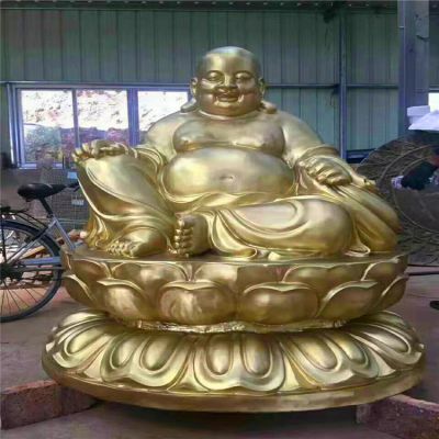 景区大型不锈钢喷金鎏金坐着的弥勒佛博鱼网页版