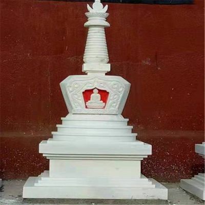 寺院摆放天然汉白玉石雕舍利佛塔博鱼网页版