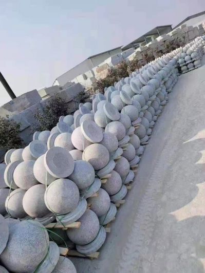 阻车石石雕圆球