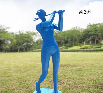 公园草坪彩绘玻璃钢打高尔夫人物博鱼网页版