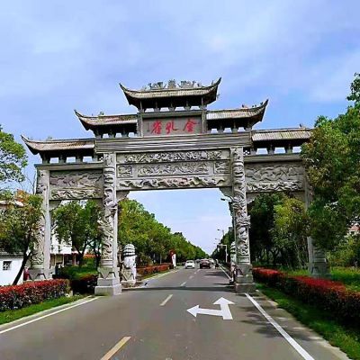 大型户外城镇石雕牌坊博鱼网页版