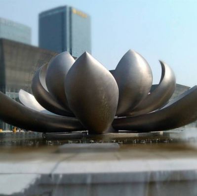 广场大型不锈钢喷泉景观莲花博鱼网页版