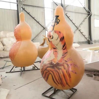 玻璃钢彩绘流水葫芦博鱼网页版 户外公园景观摆件