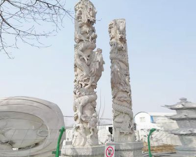 园林景区摆放大理石盘龙柱博鱼网页版