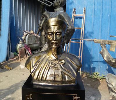 企业小区清朝名人林则徐胸像玻璃钢仿铜博鱼网页版