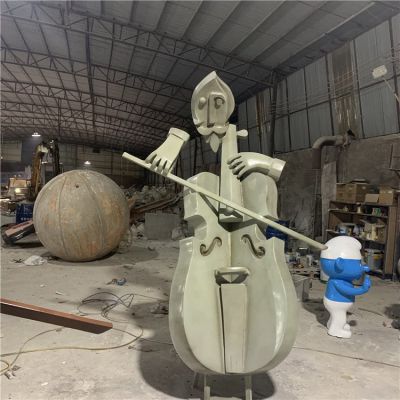 城市创意玻璃钢弹大提琴抽象艺术人物博鱼网页版